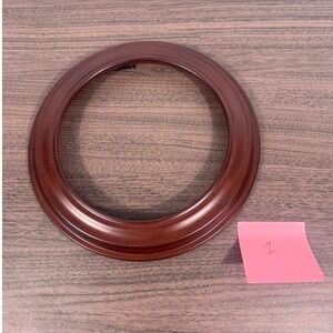 Van Hygan & Smythe Round Wooden Plate Frame Mahogany England Vintage